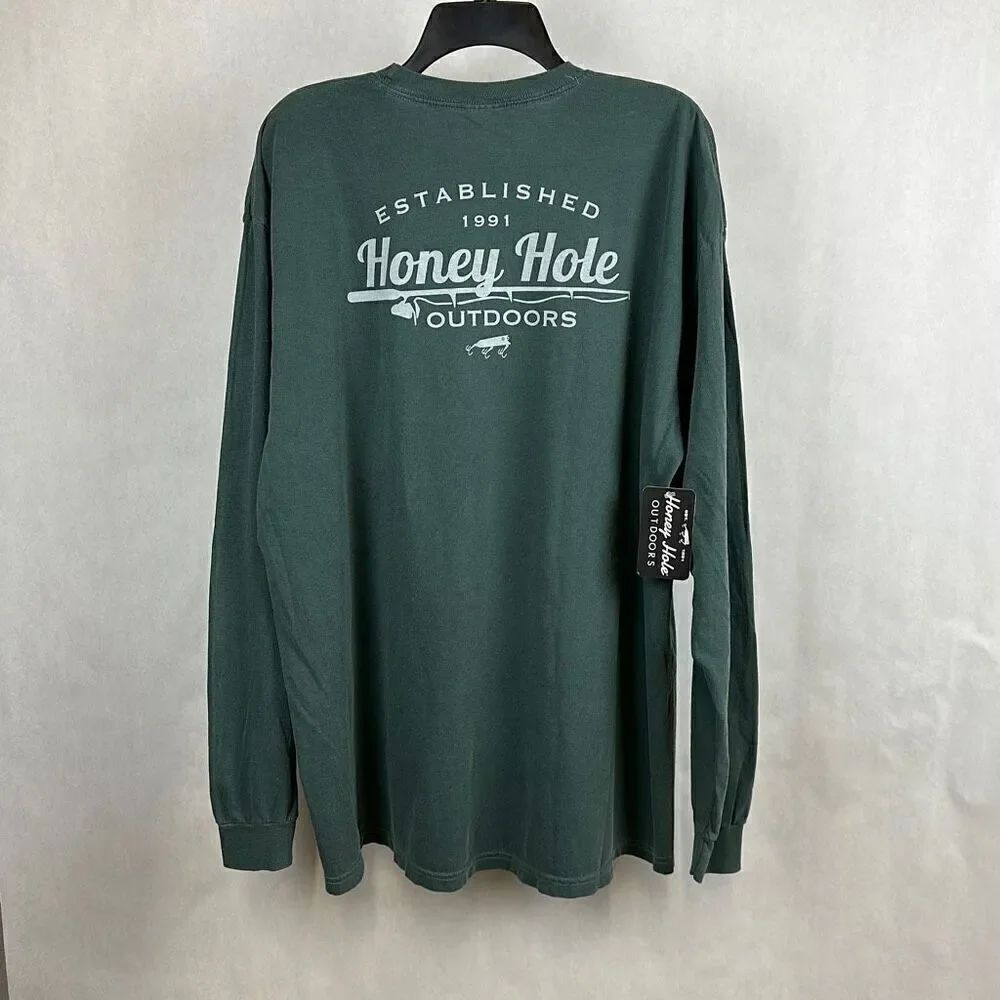 NWT Honey Hole Outdoors Shirt Unisex Size 2XL Long Sleeve Green